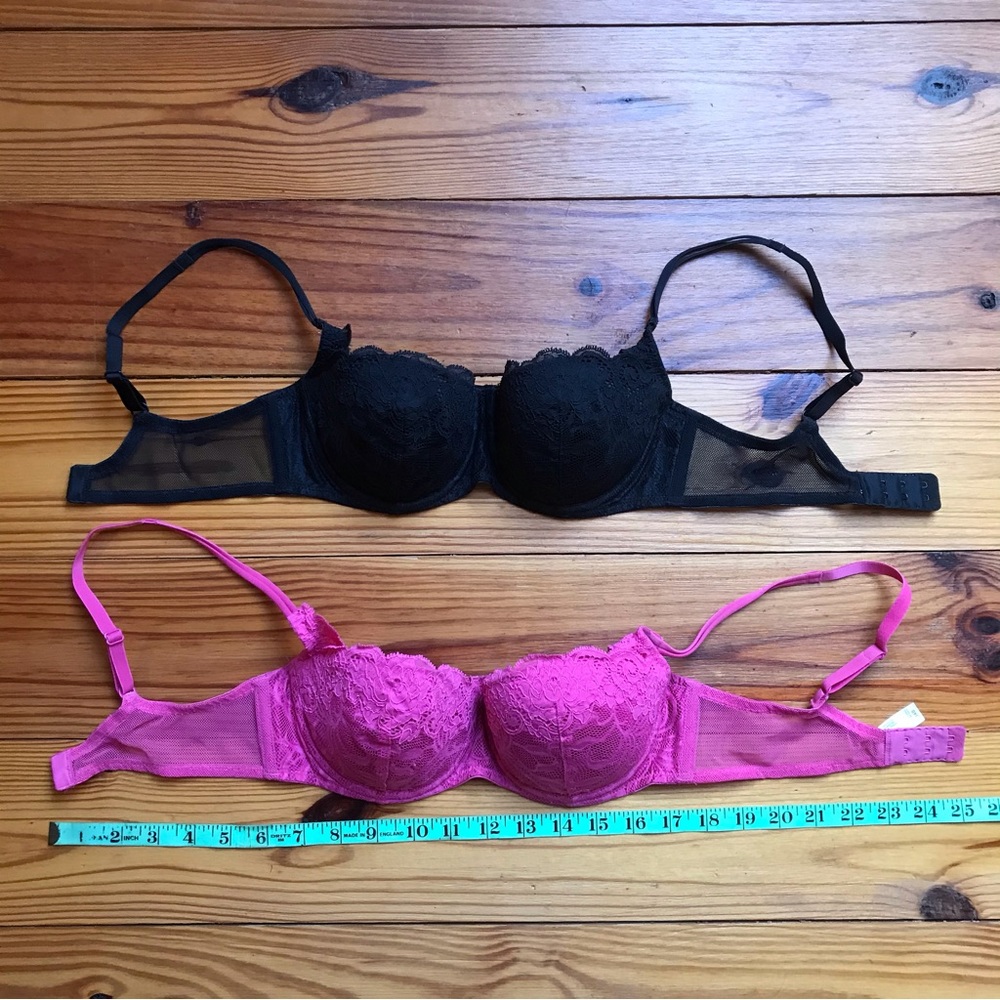 Victoria’s Secret Pink Black Lace Bra Bundle, EUC, 34B - Picture 3 of 7